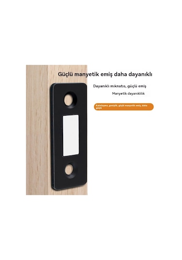 10 Ultra İnce Güçlü Manyetik Dolap Kapısı Mıknatısı Siyah
