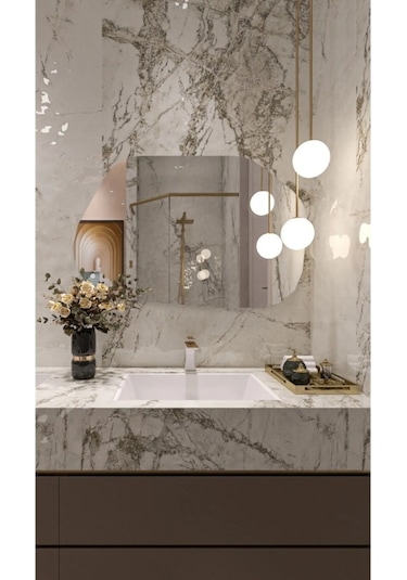 Asimetrik Ayna, Dekoratif Ayna, 85 55 Cm Konsol Aynası, Dresuar Aynası, Tuvalet Aynası. 85 X 55 Gümüş