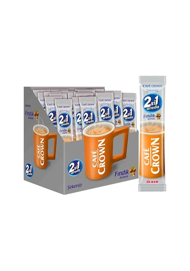 Cafe Crown 2'si 1 Arada Şekersiz Fındıklı Kahve 48 x 11 G