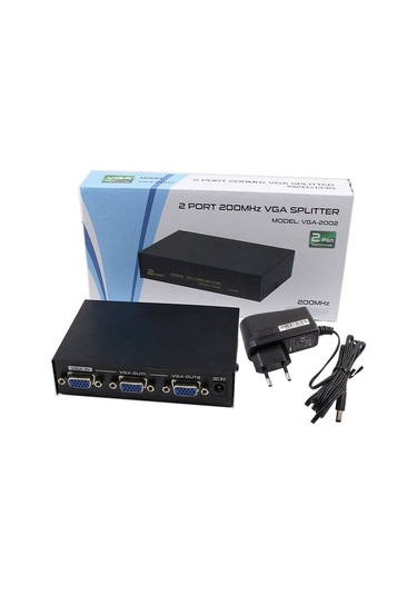 2 Port Vga Splitter 200 Mhz 1 Giriş 2 Çıkış Video Ekran Çoğaltma
