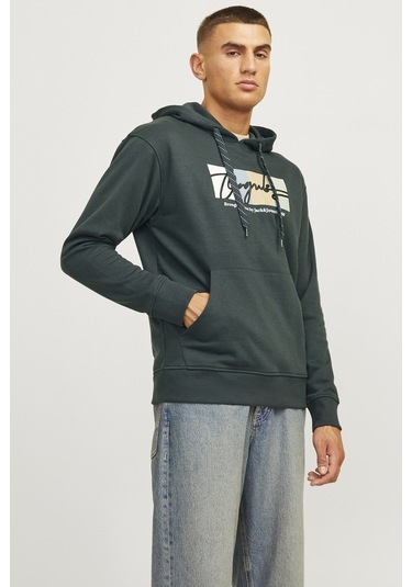 Jack & Jones Erkek Sweat 12262421 Koyu Yeşil Koyu Yeşil