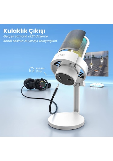 Fifine Ampligame A8 USB Yayıncı Oyuncu Mikrofonu