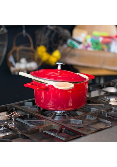 Lava Döküm Yuvarlak Tencere Çap 20 cm - Folk  Mavi