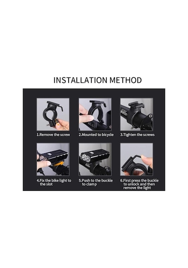 Havana 1000 Lümen Usb Şarjlı Bisiklet Ön Far Işık Fener Siyah