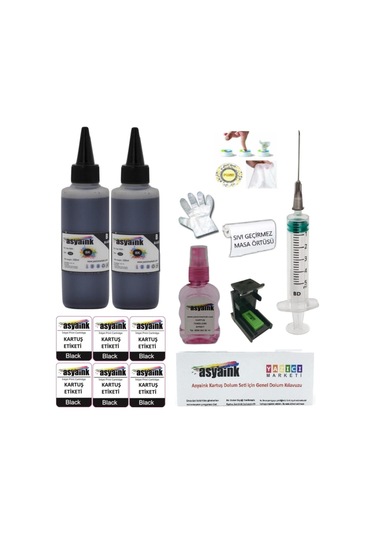 Hp 3510, Hp 3515 Uyumlu Siyah Kartuş Dolum Seti - 2x100ml Hp 650