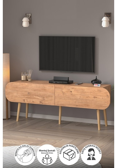 Tv Sehpası 2 Kapaklı Tv Sehpası Düşer Kapaklı Tv Ünitesi Televizyon Sehpası 120 Cm Sicilya Çam Çam