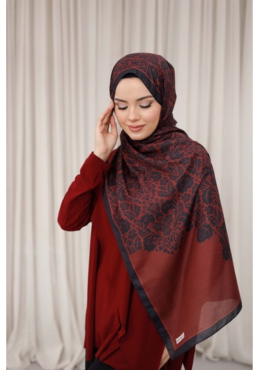 Mimiyum Nevra Desen Soft Şal Bordo