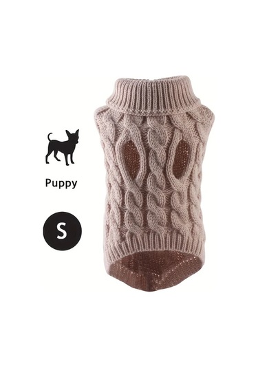 Elmpaly Beige S Küçük Orta Boy Kedi Köpek Kazak Yumuşak Akrilik Kış Sonbahar 7 Renk Makinede Yıkanabilir