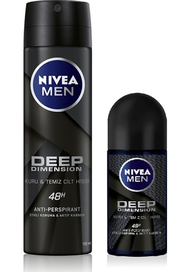 Nivea Men Deep Dimension Erkek Roll-On Deodorant 50 ML + Deodorant 150 ML