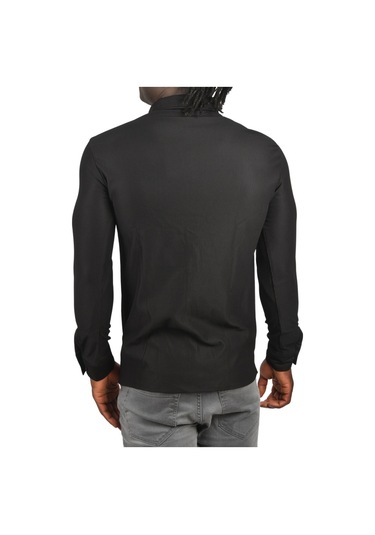 Deepsea Erkek Siyah Fitilli Uzun Kollu Gömlek 2500805 Siyah