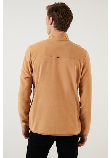 Buratti Slim Fit Anti-Pilling Tüylenme Yapmayan Bato Yaka Kışlık Şardonlu Erkek Polar 5906001 Vizon