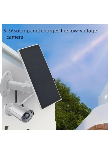 Xuweiwei Beyaz 3m Type C Kablolu 4w Dönebilen Taşınabilir Güneş Panel Şarj Cihazı Açık Hava Kameraları İçin Montaj Braketi Ve Vidalar Dahil