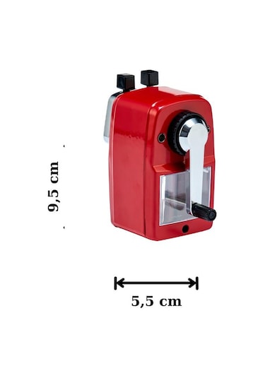 Mas 6730 Masa Tipi Orta Boy Kollu Kalemtraş - Kırmızı