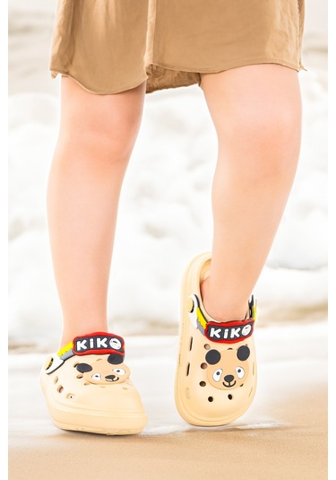 Kiko Kids Twg 755-1 Plaj Havuz Eva Kız Çocuk Terlik Bej