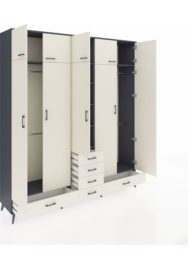 Hyperion Dolap 6 Raflı 6 Çekmeceli 4 Askılı 220x44x243 Antrasit-aytaşı/aytaşı Aytası/aytası Hyperion Dolap 6 Raflı 6 Çekmeceli 4 Askılı 220x44x243 Antrasit-aytaşı/aytaşı Aytası/aytası