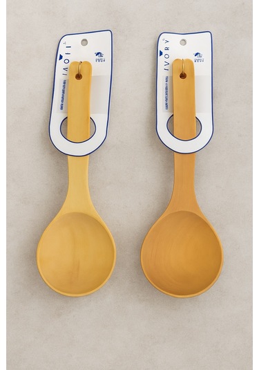 Ivory Ivo-ksk105 Ahşap Büyük Kepçe Xl Krem