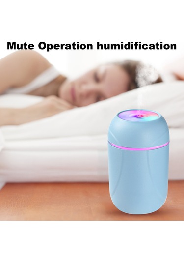 Hangfox Usb Şarjlı Mavi Renkli Kupa Nemlendirici: Nano Atomizasyon, Renkli Işık, Sessiz Çalışma, Ev Ve Araç İçin Nem Arttırıcı-parfümleyici