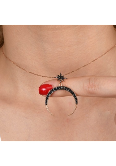 Zirkon Taşlı Pırlanta Montür Yıldız Hilal Rose Altın Kaplama Güm