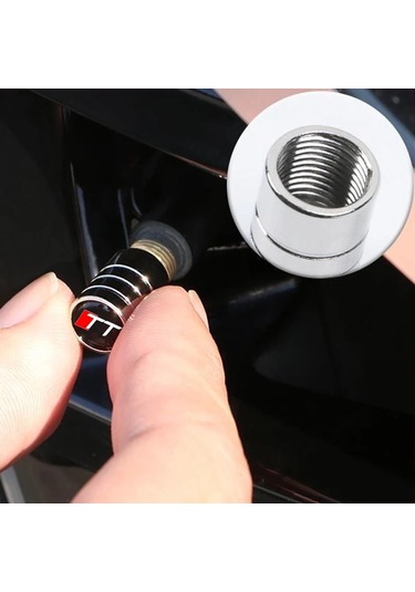 Siyah-a3-4 Adet/takım Metal Araba Jant Lastik Vana Kapakları Kök Kılıf Kapakları Audi Sline A1 A3 A4 A5 A6 A7 A8 Q3 Q5