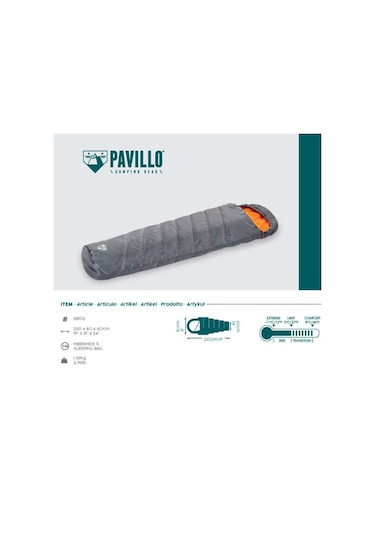 Bestway Pavillo Hiberhide 5 (3-8 C) Uyku Tulumu Gri