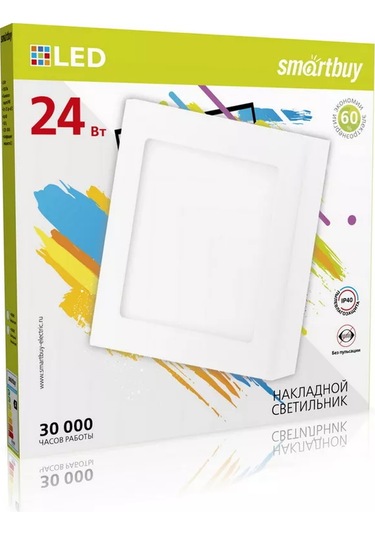 Smartbuy Square Sdl 24w / 4000k / Ip40 Üstten Montajlı Aydınlatma 246885900 Beyaz