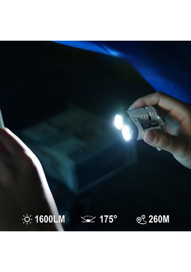 Suntek Klip El Feneri Şapka Işığı Anahtarlık Cep Seyahat Beyaz