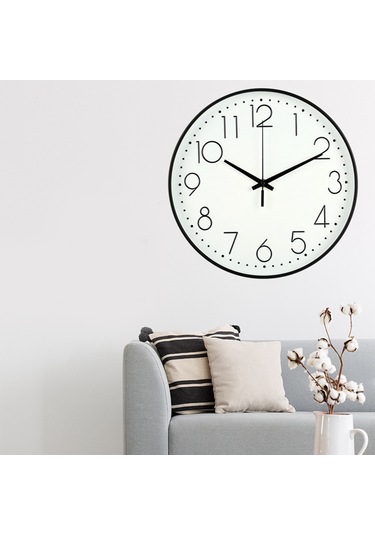 Sessiz Duvar Saati 20 Cm Şeffaf Cam Tik Tak Sesi Yok Kolay Kurulum B Diğer