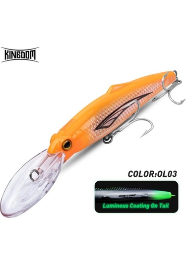 Krallık Kingpro Om145/160 Trolling Lures İçin Minnow Wobblers 74g Deniz Balıkçılığı Cazibesi İçin Büyük Yapay Yüzen Balıkçılık Jerkbait