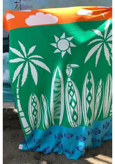 Organik Triko Çocuk Örtüsü, Thassos 110x140 , Yeşil