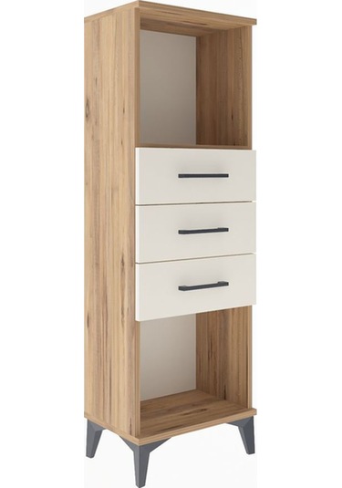 Arges Dolap Tek Raflı 3 Çekmeceli 44x30x134 Çam-aytaşı Atlas Çam