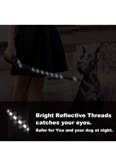 Reflektörlü Köpek Tasması Siyah 130 CM