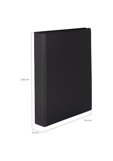 Evrak Sunum Klasörü A5 Pvc 3 Cm 4 Halkalı 200 Yaprak 19.5x23 Cm Siyah