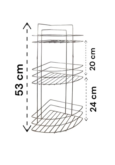 2 Adet Banyo Köşeliği Üçlü Köşe Duş Rafı Şampuanlık Paslanmaz