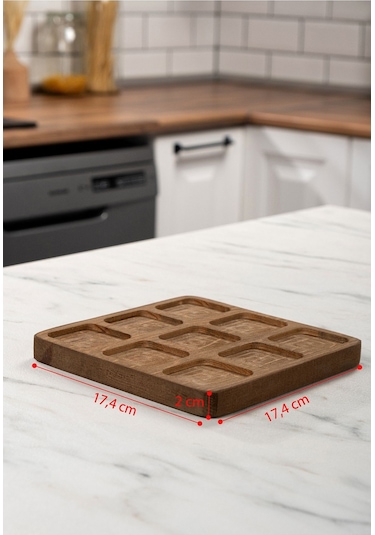 Mienda Home 9'lu Ahşap Standlı Cam Baharatlık Seti Kapaklı Etiketli Baharatlık Mh01slvr09 Beyaz - Şeffaf