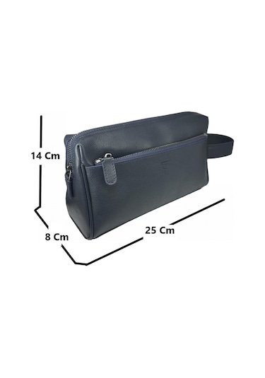 Çanta Yurdu Hakiki Deri Ca251 Dopp Kit El Çantası Lacivert Lacivert