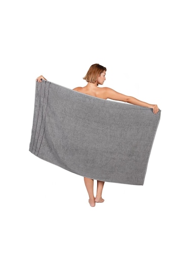 Bej Banyo Havlusu Tekli Dora 90x150 Cm Yüksek Emici Gri