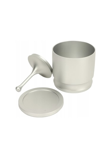 Shineyee 58mm Gümüş 304 Paslanmaz Çelik Kahve Tozu Toplayıcı Seti - Kapağlı, Bölünebilir, Filtre Kahve Makinesi İle Uyumlu, Profesyonel Toz Dağıtım Aracı Gümüş