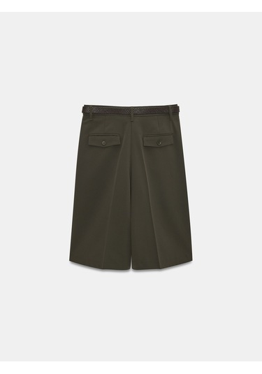 Dilvin 72652 Pilili Kemerli Bermuda-haki Haki