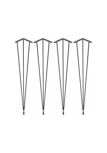 Masa Ayağı 4 Adet 85 Cm Firkete Tel Ayak Siyah