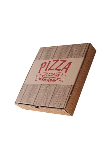 Baskılı Pizza Kutusu 26 x 26 x 4 CM 100 Adet