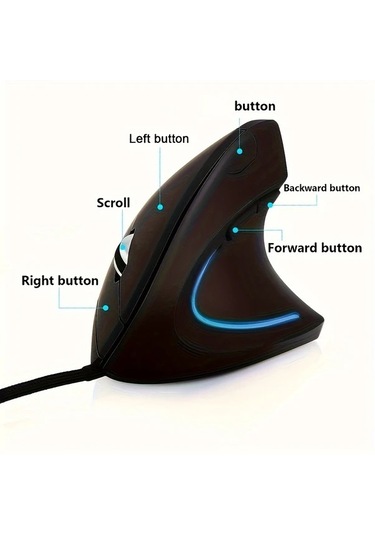 Besthome1 Siyah Ergonomik Tasarım Kablolu Sessiz Tık Sesi Ofis Ve Ev İçin Siyah Mouse Besthome1