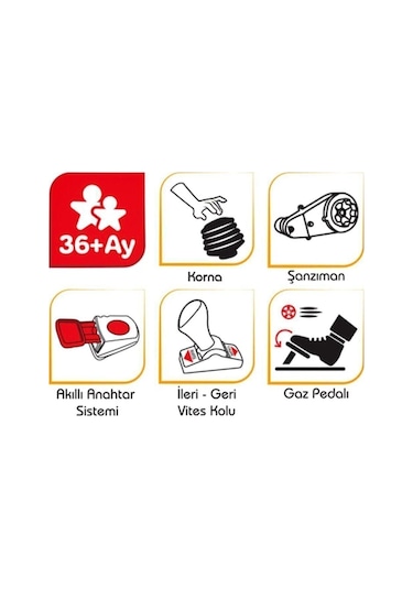 Pilsan Active 6V Akülü Traktör 05-116 Kırmızı