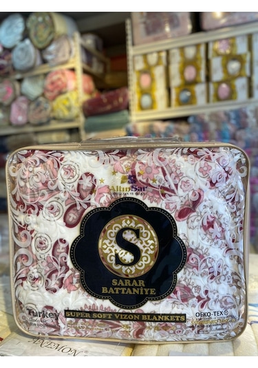 Sarar Battaniye Sarar Çift Kişilik Battaniye-mandala Turkuaz Pudra
