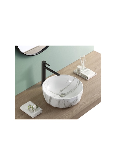 Puroser Ege Beige Tezgah Üstü Çanak Lavabo