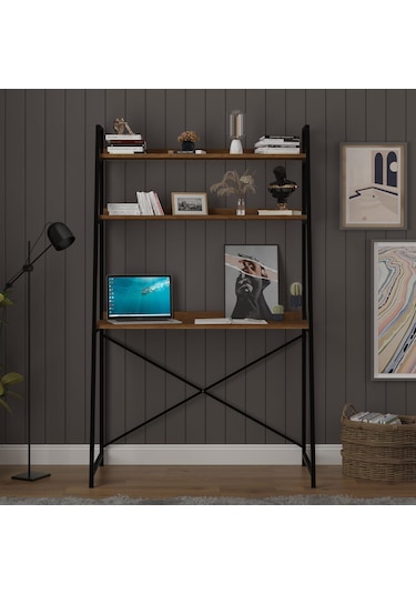 Metal Kitaplıklı Çalışma Masası-metalkçm01-nevada Nevada