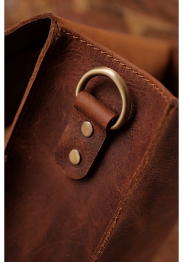 Toronto - Hakiki Deri Postacı Ve Evrak Çantası Kahverengi