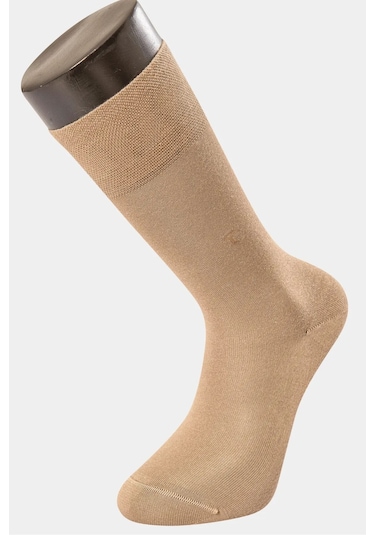 Türen 9101 Erkek Bamboo Düz Soket Çorap 6'lı Paket-bej Bej