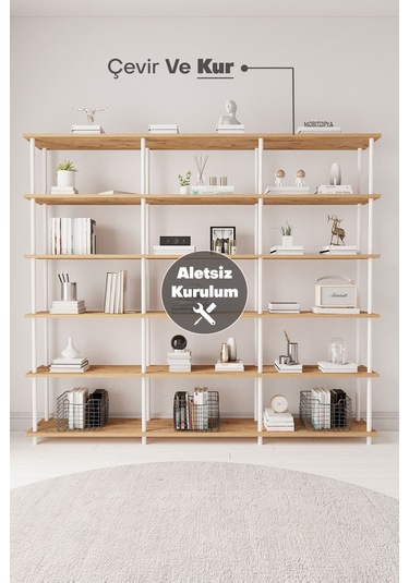 Çevir Kur 200 Cm Atlantik Çam Kitaplık Bd 200 177 29 Cm Atlantik Çam