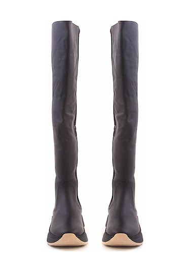 Mocassini Deri  Kadın Çizme 483-1 Siyah