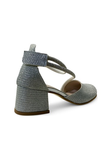 773 Kız Çocuk Topuklu Abiye Ayakkabı Gümüş